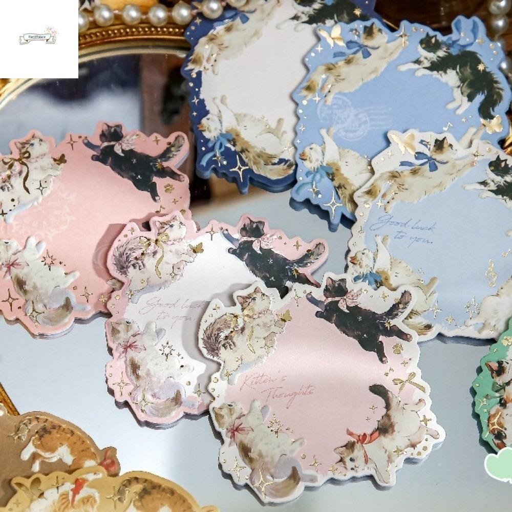 PHỤ TÙNG 45 Tờ Giấy Dán Dập Nóng, Giấy Dán Nổi Theo Chủ Đề Mèo Kawai, Kawai Dễ Thương Không Dính Nhú