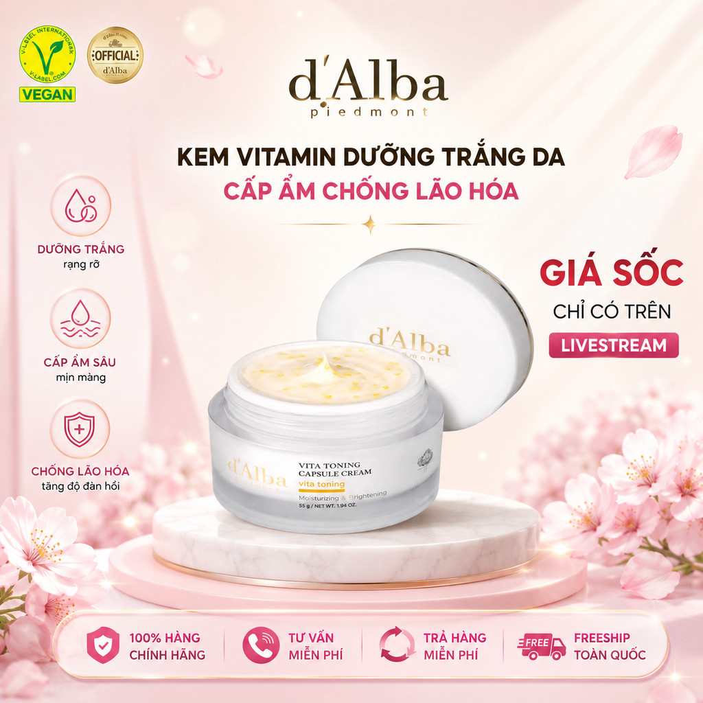 Kem Dưỡng d'Alba Sáng Da Và Cấp Ẩm Sâu 55g  Cream dưỡng trắng da và cấp ẩm sâu d'Alba