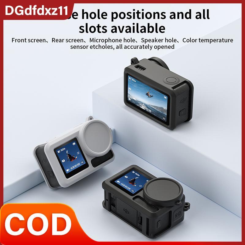[DZ1] Bộ vỏ bảo vệ Silicon máy ảnh thể thao có nắp Len Bảo vệ màn hình và dây treo cho Osmo Action 5