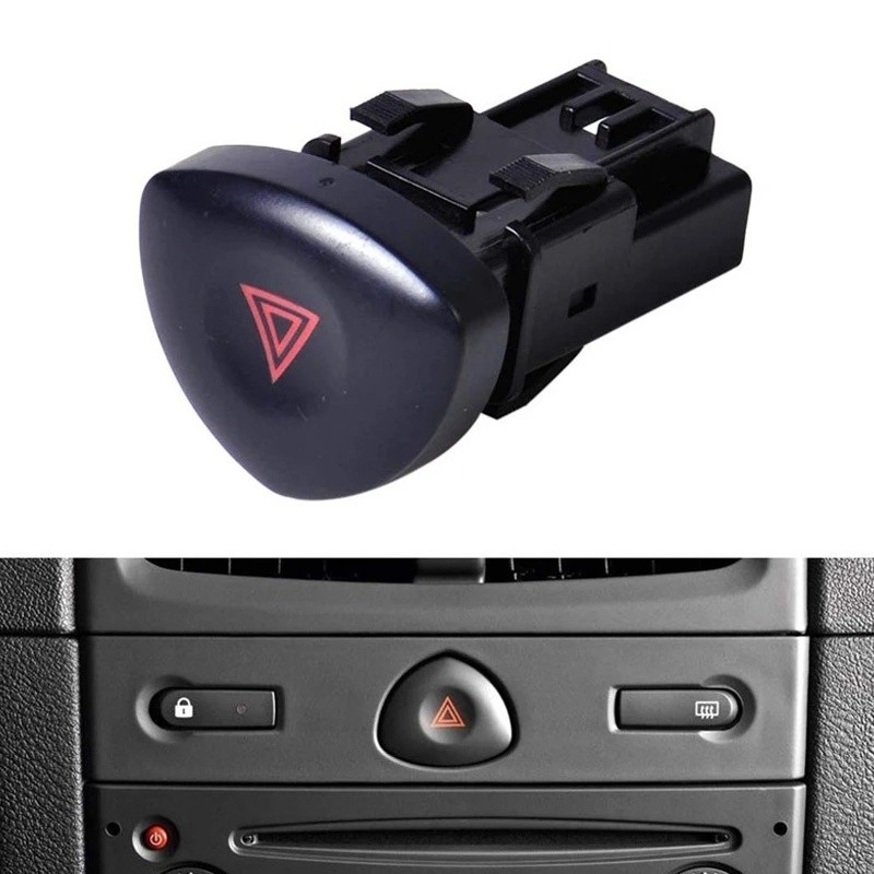 B07A- Nút đèn cảnh báo nguy hiểm công tắc khẩn cấp, thích hợp cho Renault Clio hatchback 01-06 82004