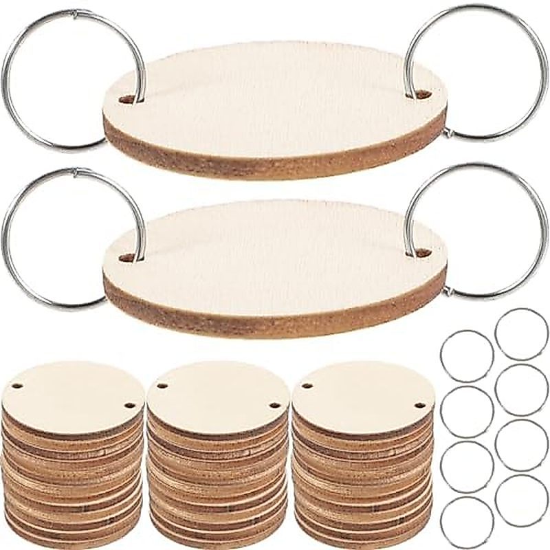 Round Wooden Slices: Wooden Circle Discs Birthday Reminder Hanging Calendar Tags for Crafts Wood Dis