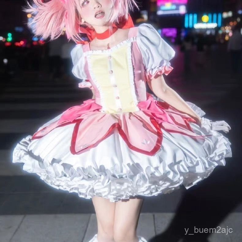 Trang phục cosplay Madoka Magica Kaname Madoka Akemi Homura anime màu hồng dễ thương cao cấp