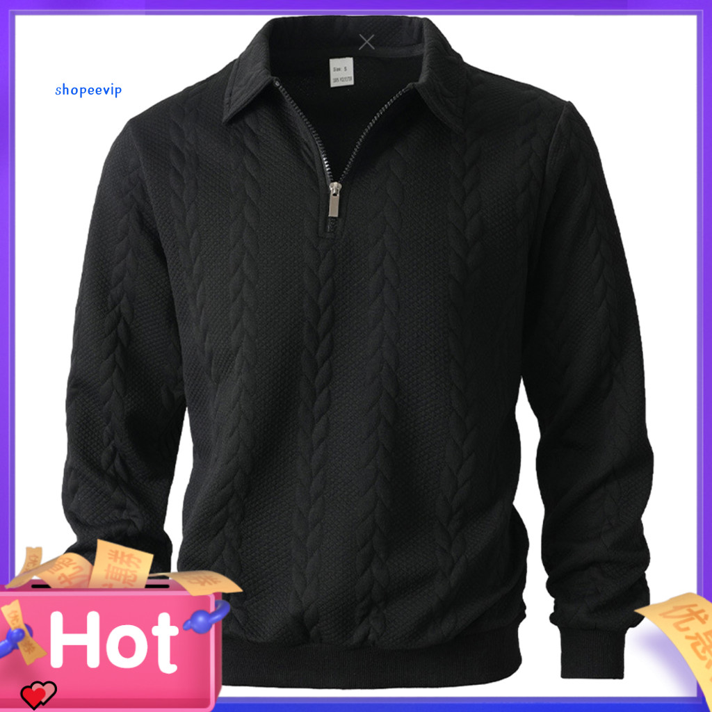 SPVPZ Nam Quarter-zip Áo Dài Tay Áo Có Cổ Áo Nam Quarter-zip Áo Chui Đầu Dài Tay Màu Trơn Cổ Thu Đôn