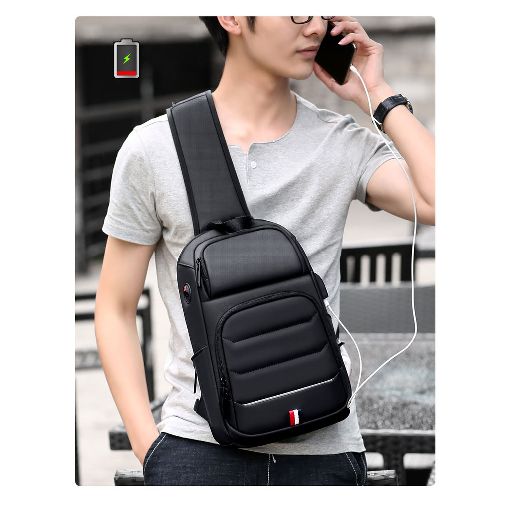 Men's Business Shoulder Bag Korean Style Chest Crossbody Bag Cross-Border Fashion Large Capacity Sty