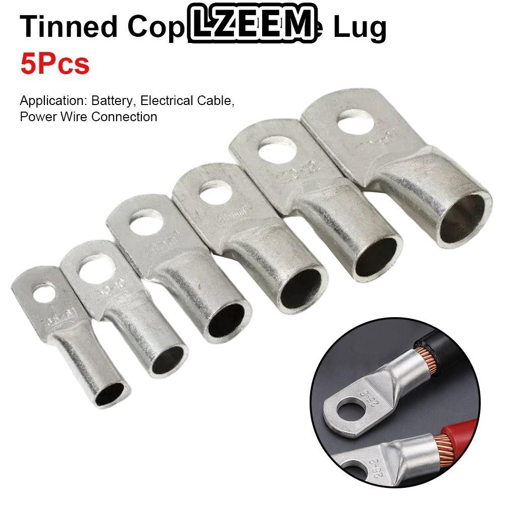 LZEEM 5 Chiếc Vòng Uốn Thiết Bị Đầu Cuối, JG Series 6 / 10 / 16 / 25mm2 Chốt Cáp Đồng Đóng Hộp M6 / 