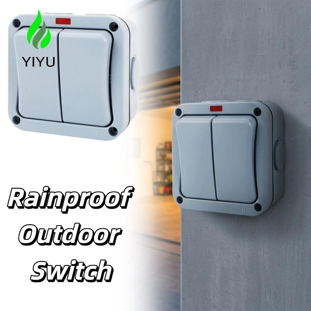Công tắc tường sân vườn chống nước YIYU IP66, Nút nhấn chống bụi Công tắc ngoài trời IP66, Hộp công 