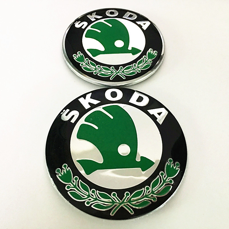 Thích Hợp Cho Skoda Skoda Octavia Fabia Phía Trước Xe Logo Phía Sau Xe Logo Hood Logo Đuôi Trang Trí
