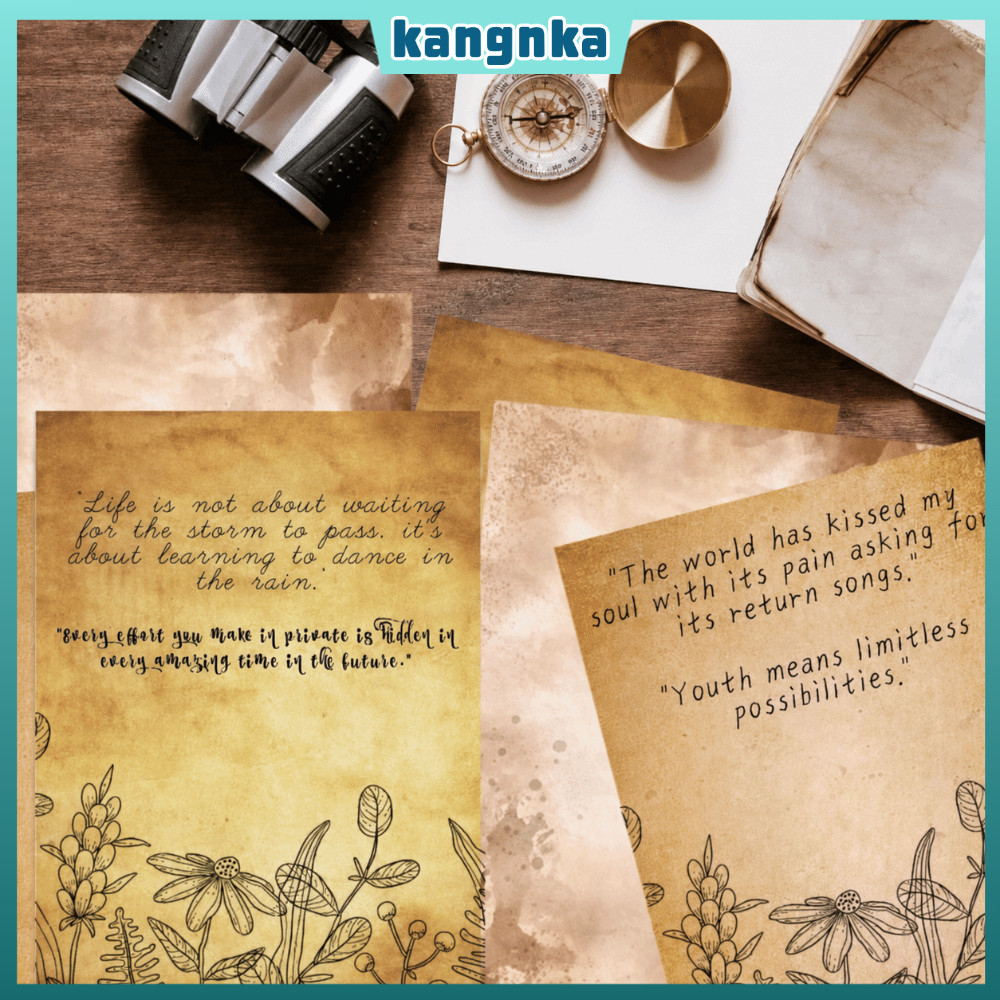 KANGNKA 50 Cái Giấy Chữ, Giấy Chất Liệu A4 Size A4 Giấy Viết, Cổ Điển Hai Mặt Vintage 50 Tờ Giấy Ghi