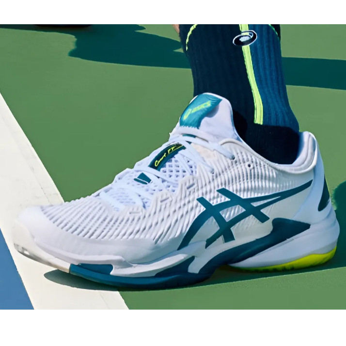 Giày Asics Court FF 3 Novak Sói Trắng Xanh Thể Thao Tennis Pickleball