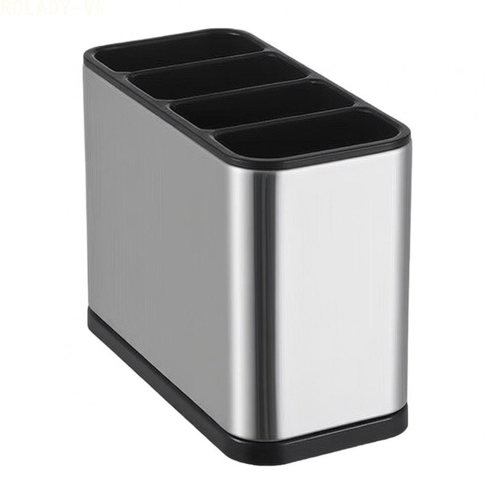 #ROYALLADY#Utensil Holder Powerful Drainage System Non-slip Base Design Tidy Storage