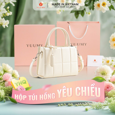 Bộ hộp quà YUUMY (Túi đeo chéo nữ YUUMY YN286 + Hộp quà YHQ2 + Túi giấy YTG2 + Túi rút BVR3838 + Thiệp cảm ơn YBT1)