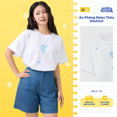 [BST Dream Team Summer] Áo Phông Nữ Yody Relax Thêu Nautical WCTS26S019