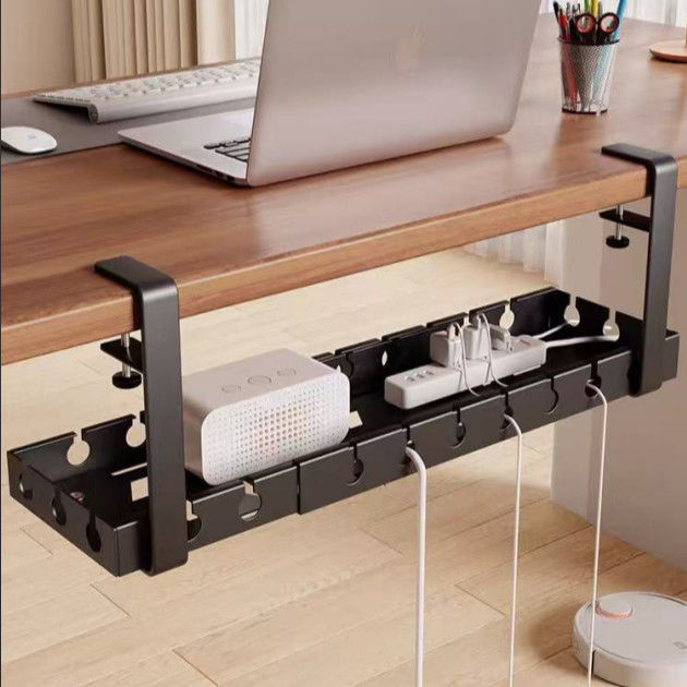 Under-Desk Cable Organizer Power Cord Organizer Box Perforation-Free Under-Desk Cable Organizer Stor
