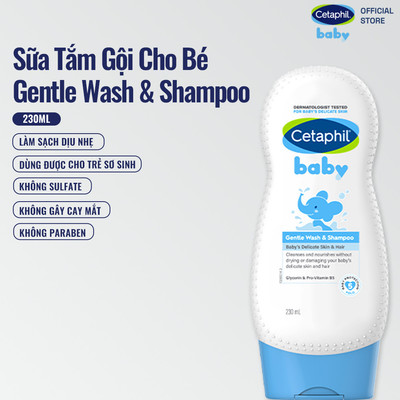 Sữa tắm gội dịu lành cho bé CETAPHIL BABY GENTLE WASH & SHAMPOO 230ML