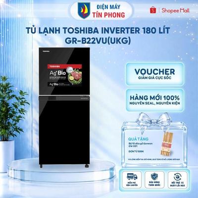 [Shopee Lắp 0Đ HCM HN] Tủ lạnh Toshiba Inverter 180 lít GR-B22VU(UKG)-Tiết kiệm điện năng-Bảo Hành 24 Tháng