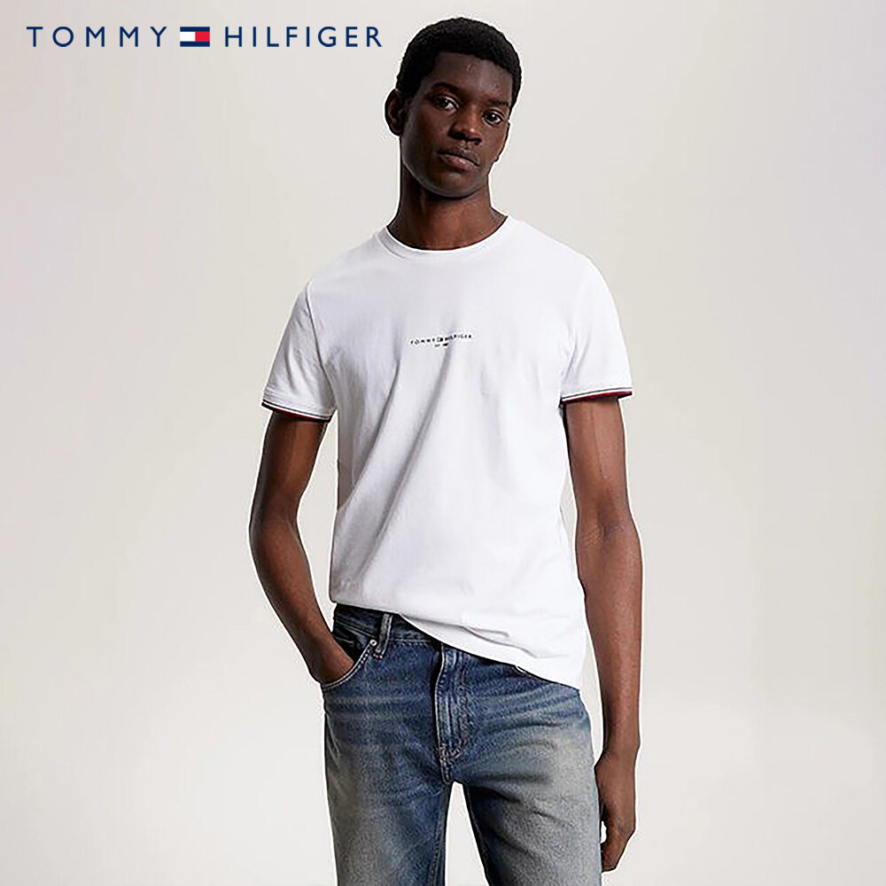TOMMY HILFIGER - Áo Thun Nam Tay Ngắn Tommy Logo Tipped Tee MW0MW32584YBR