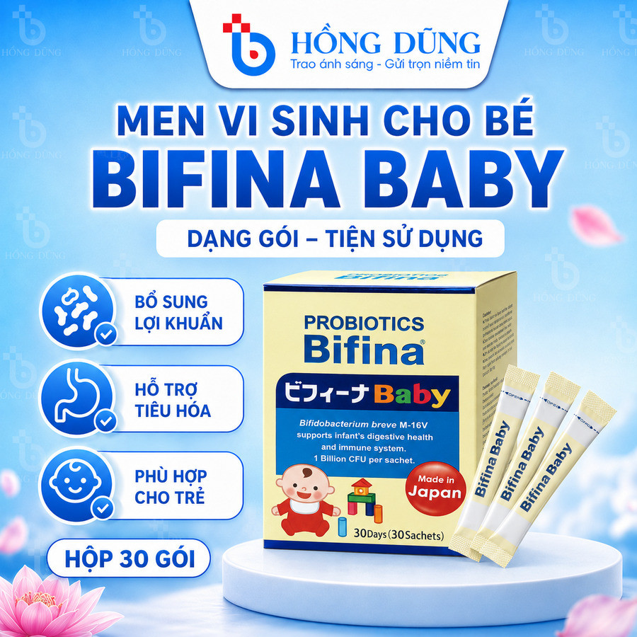 Men Vi Sinh Bifina Baby - Bổ Sung Lợi Khuẩn, Hỗ Trợ Tiêu Hóa & Tăng Cường Sức Đề Kháng 30 Gói