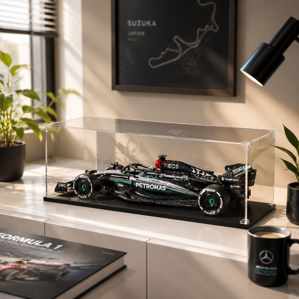 hộp mica trong suốtAcrylic Display Case Dustproof Showcase for LEGO 42171 Mercedes-AMG F1 W14 Race C