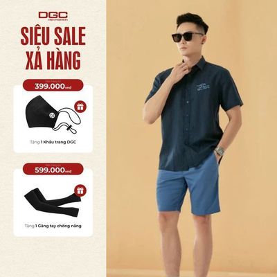 Áo Sơ Mi Nam Ngắn Tay DGC Dáng suông Smart Casual, Vải Thoáng Mát Phong Cách Trẻ Trung - SASNBB27M