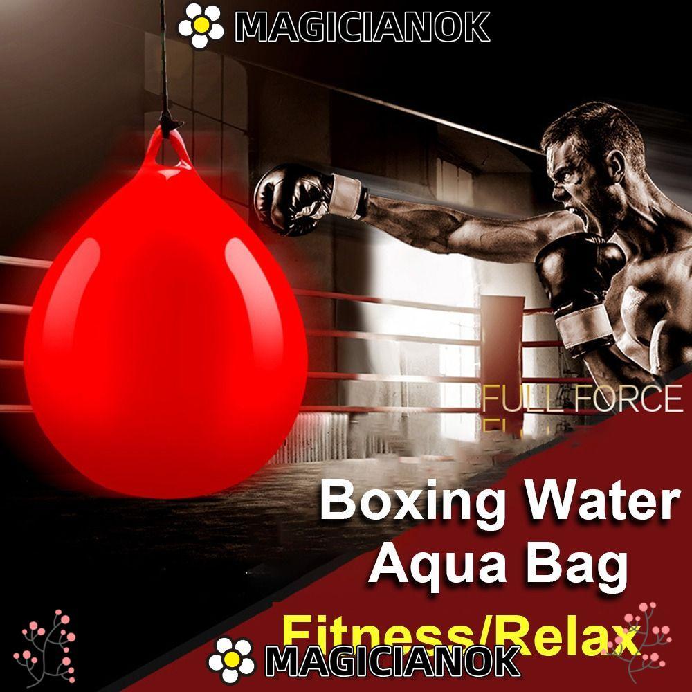 MAGICIANOK Aqua Punching Bag, Boxing Practice Red Boxing Water Aqua Bag, PVC Heavy Duty Treo Heavy P