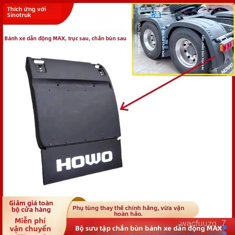 Chắn bùn bánh sau xe tải Howo MAX / TS7 chống văng nước nắp đậy bảo vệ chính hãng cao cấp
