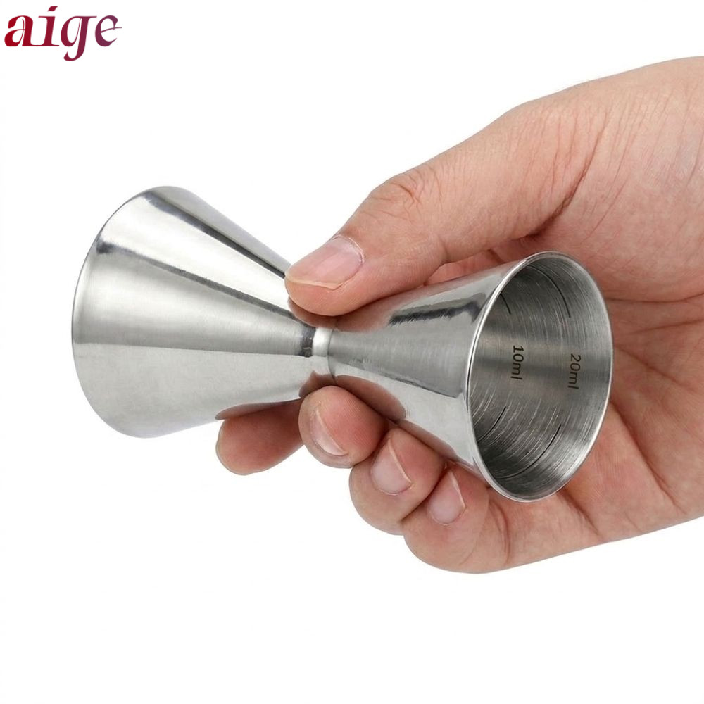 Jigger Inox AIGE, Cốc Đo Rượu Inox 304 Hai Mặt, Tiệc Jigger Thanh Bóng Cao Cấp