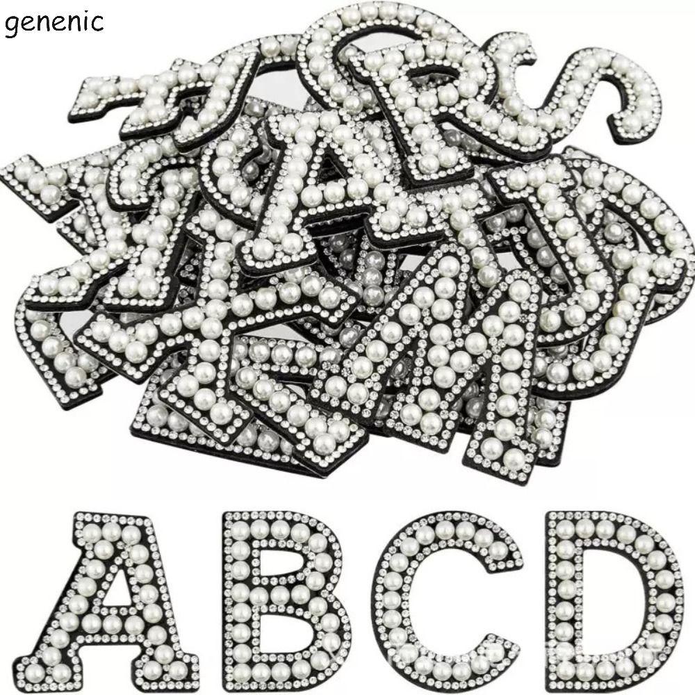 GENENIC 26 Cái 26 Chữ Táo, Bảng Chữ Cái Tiếng Anh Đính Hạt Kim Cương Giả Miếng Dán Chữ Cái, Túi Miến