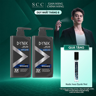 Combo Tắm Gội Nam DYNIK Hương Nước Hoa Cao Cấp 650g/Chai - Sạch Sâu Khóa Ẩm & Giúp Giảm Dầu Nhờn Sạch Gàu Mát Lạnh