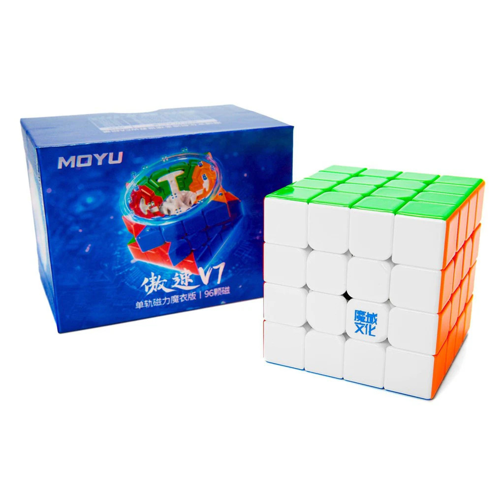 MoYu AoSu V7 Single Track UV 4x4 Magnetic Cube Stickerless Speed cube Professional Puzzle Toys