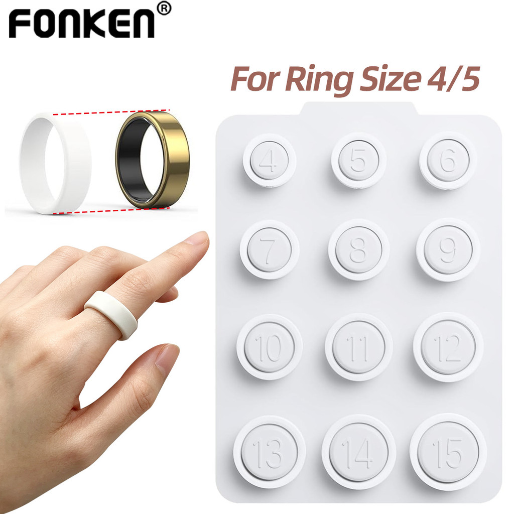 Fonken Silicone Oura Ring 4/5 Bộ định cỡ để lựa chọn kích thước vòng chính xác