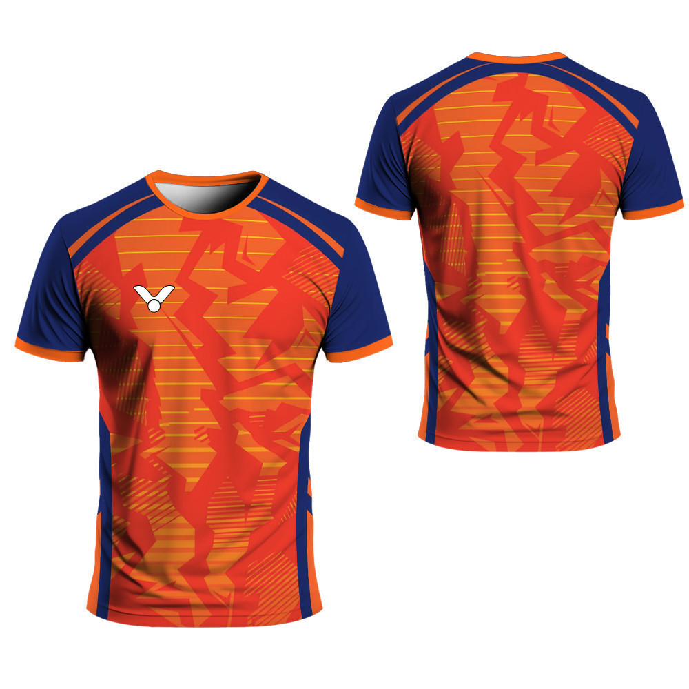 Gradient In Plus Size Training Top VICTOR Cầu Lông Nhanh Khô Thoáng Khí Tay Ngắn Thể Thao Tee