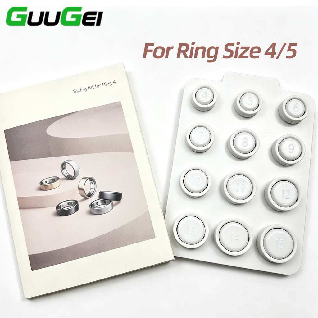 Guugei Silicone Oura Ring 4/5 Bộ định cỡ để lựa chọn kích thước vòng chính xác