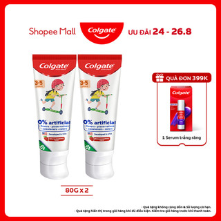Bộ 2 Kem đánh răng Colgate Kid Free From cho bé 3-5 tuổi không chất bảo quản 80g