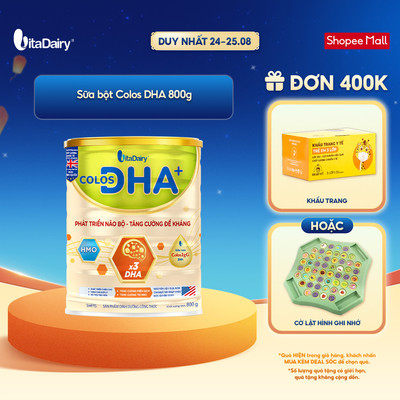 [NHIỀU GIAI ĐOẠN] Sữa bột Colos DHA+ cho trẻ – Bổ sung dinh dưỡng, hỗ trợ phát triển trí não – Lon 800g