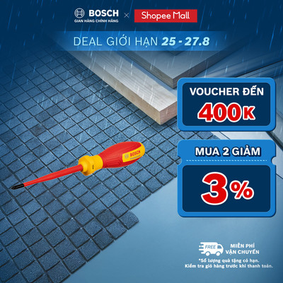 Tua Vít Cách Điện VDE Đầu Hoa Thị PZ1/PZ2/PZ3 Bosch – Vặn An Toàn, Chính Xác, Chuẩn Đức