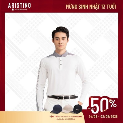 Áo thun golf có cổ dài tay Aristino ALPG15W2