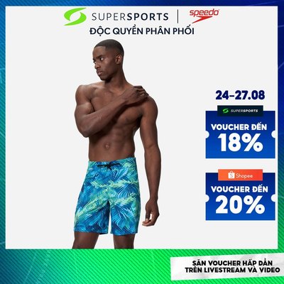 Quần Bơi Nam Speedo Print Lookout 18" - Xanh Dương - 8-004659003