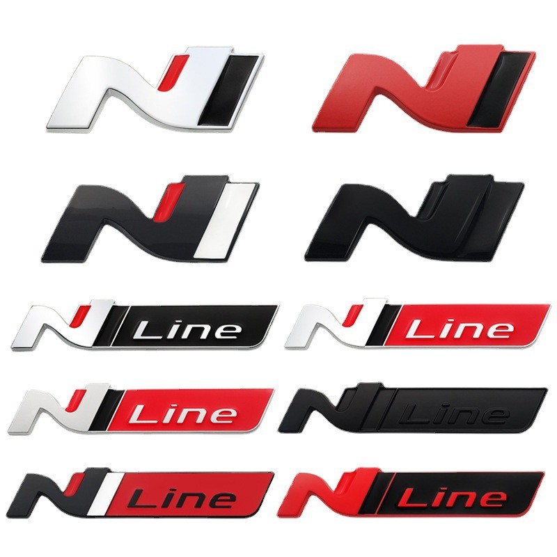 3d Kim Loại Chrome Đen Đỏ Nline N Line Logo Xe Nướng Biểu Tượng Thân Cây Huy Hiệu N Dòng Decal Dán P