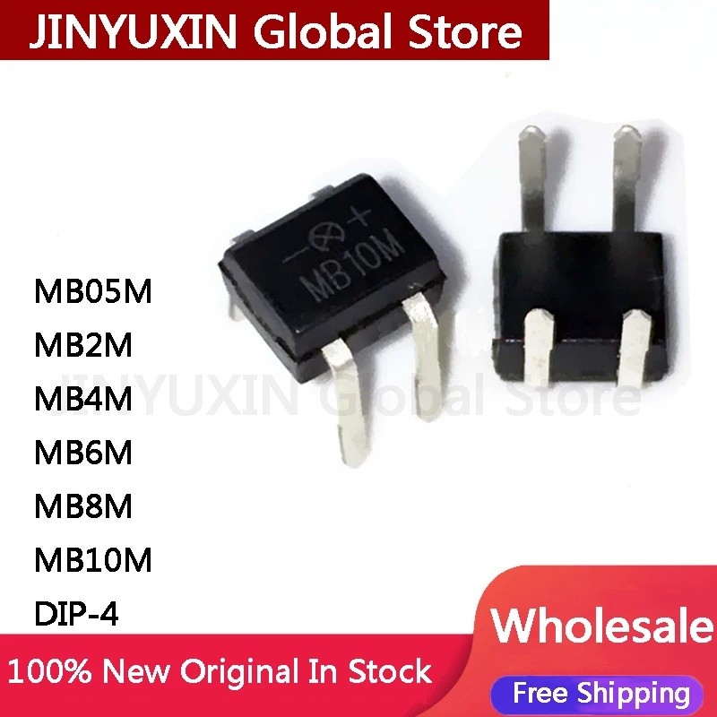 1-5 Cái MB05M MB2M MB4M MB6M MB8M MB10M DIP- 4 Bộ chỉnh lưu nội tuyến Cầu Lò phản ứng IC Chip Bán bu