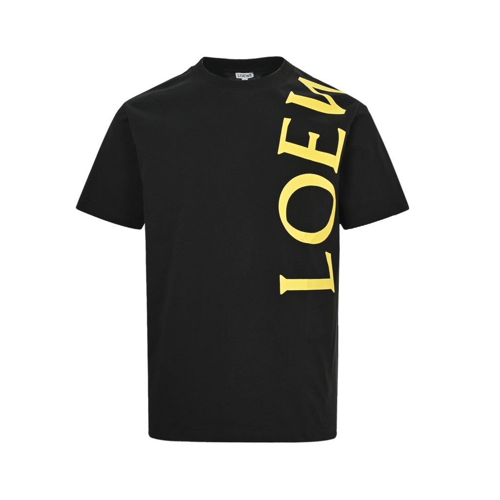 LOEWE LOEWE Mặc Hàng Ngày Áo Thun Tay Ngắn Nam Nữ Phong Cách Mới Cơ Bản Đơn Giản Cổ Tròn Slim-fit Sá