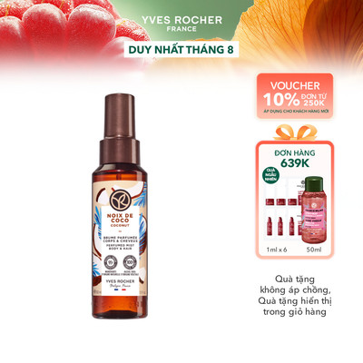 Xịt thơm tóc & cơ thể hương dừa Yves Rocher Body Mist Coconut 100ml