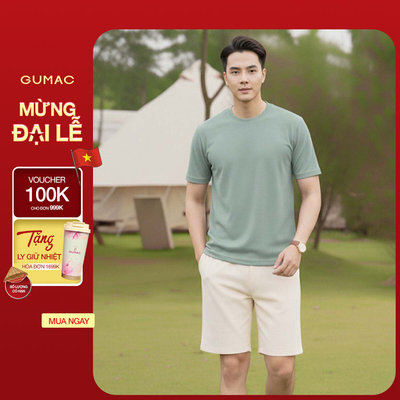 Áo Thun Nam GUMAC Cổ Tròn Form Suông Tay Ngắn Chất Vải Thun Co Giãn 4 Chiều LATNF0914
