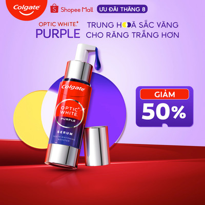 [Date 04/2027] Tinh chất trắng răng tăng cường Colgate Optic White Purple Serum-Trung hòa sắc vàng, rạng rỡ tức thì 40ML