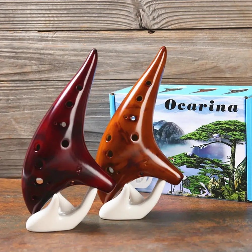 [Kivora] Nhạc cụ gió gỗ Ocarina bằng gốm 12 lỗ cổ điển Nhạc cụ sáo Ocarina dành cho người mới bắt đầ