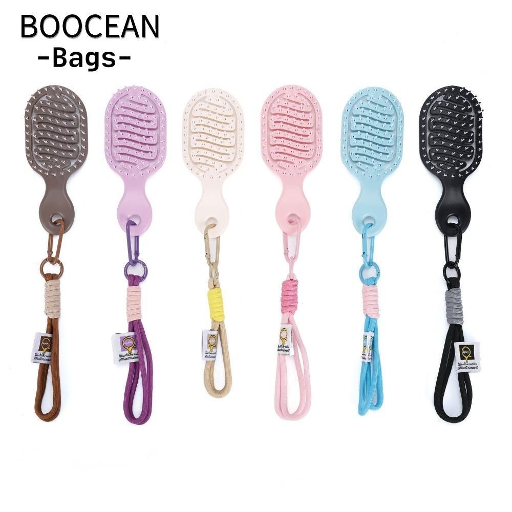 Lược chải tóc rỗng bỏ túi BOOCEAN, Lược chải tóc du lịch mini khô và ướt di động, Lông Nylon có dây 