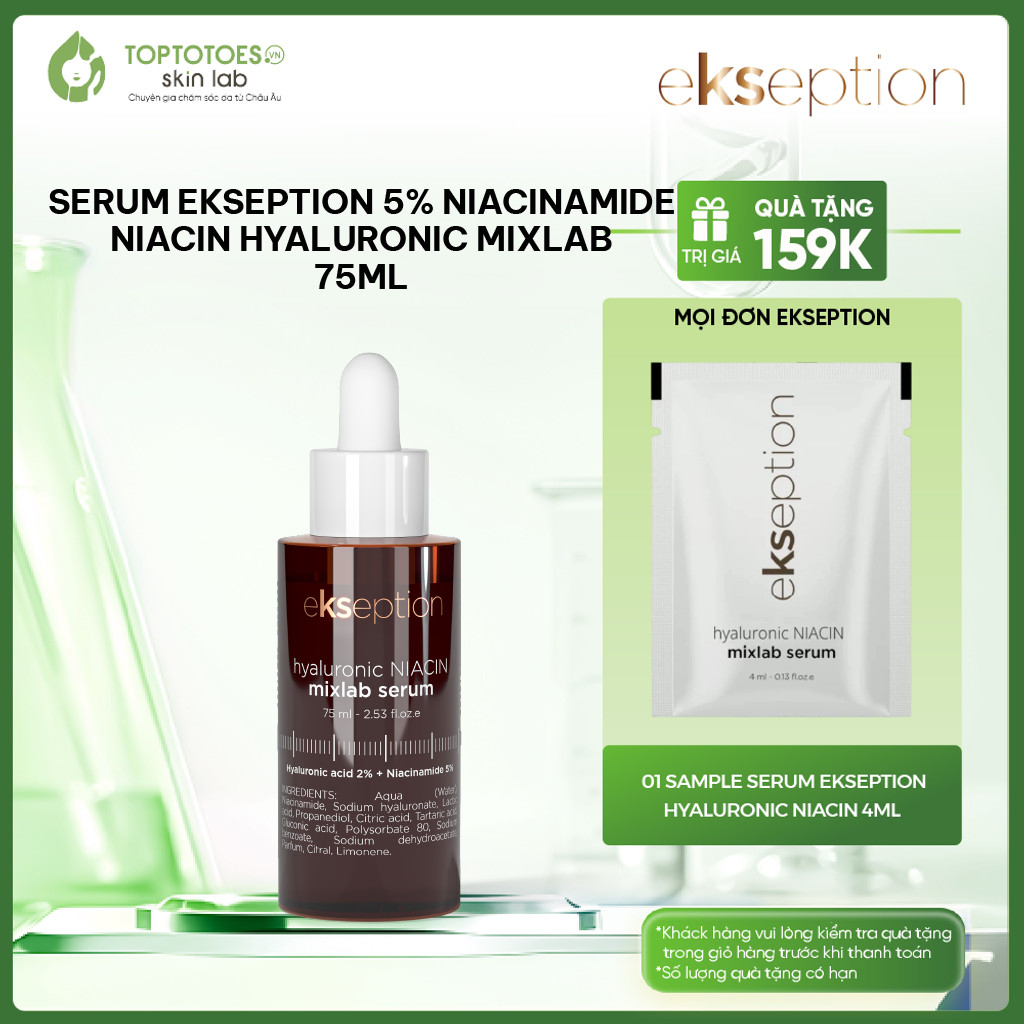 [HÀNG NHẬP KHẨU] Serum Ekseption 5% Niacinamide Niacin Hyaluronic Mixlab giảm mụn, mờ thâm, dưỡng sá