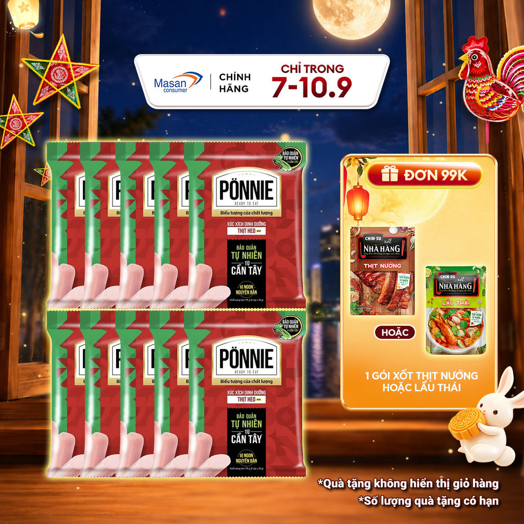 [Chọn loai] Xúc xích tiệt trùng Ponnie Heo 35gr