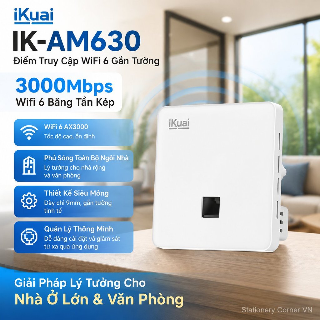 Access point WiFi 6 3000Mbps, phủ sóng toàn nhà, cho gia đình, văn phòng