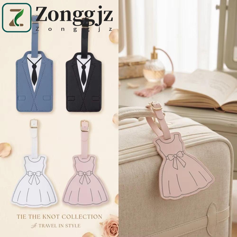 ZONGGJZ Cặp Đôi Pu Thẻ Hành Lý, Tên Hành Lý Thẻ Phù Hợp Với Hình Dạng Máy Bay Vali Thẻ, Di Động Chốn
