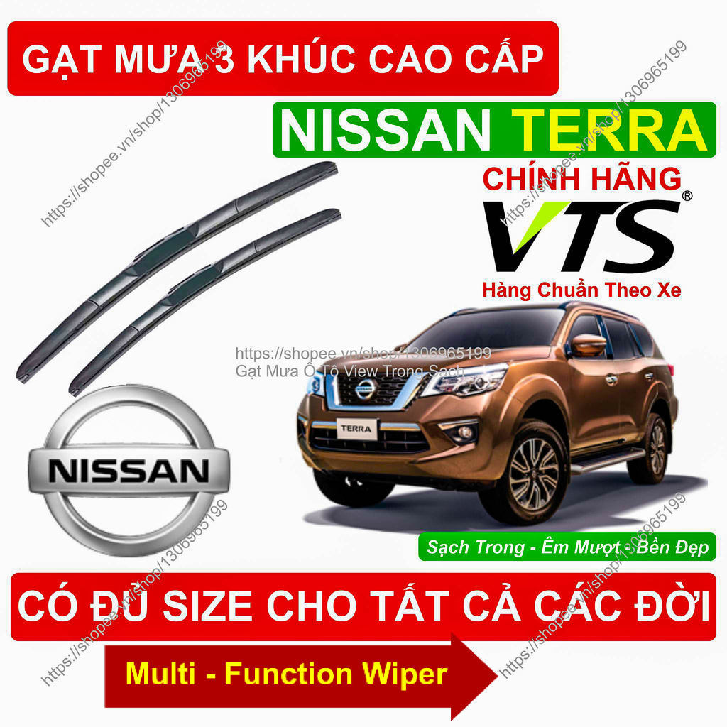 Gạt Mưa 3 Khúc Kính Lái Nissan Terra; Cặp Gạt Mưa  Kính Lái Cho Các Dòng  Nissan Terra